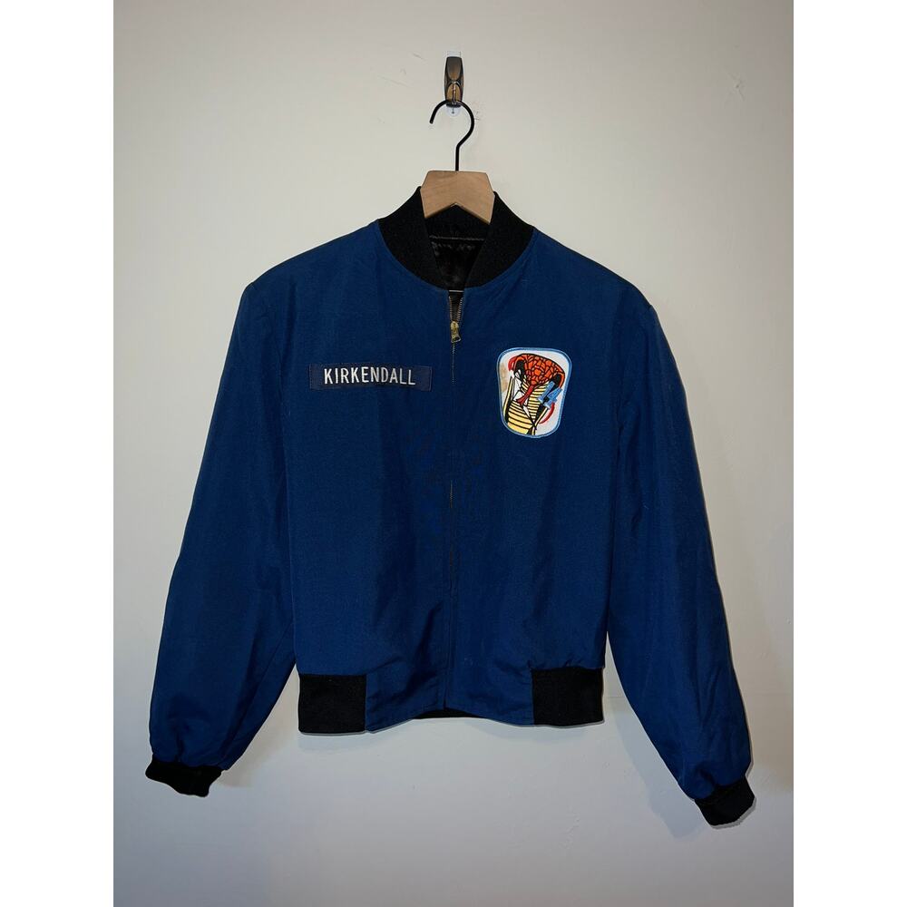 80s Vintage Cobra Snake Kirkendall Blue Bomber Jacket Workwear Vtg M